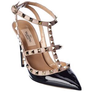 Valentino Rockstud Caged 100 Patent Pump, Black